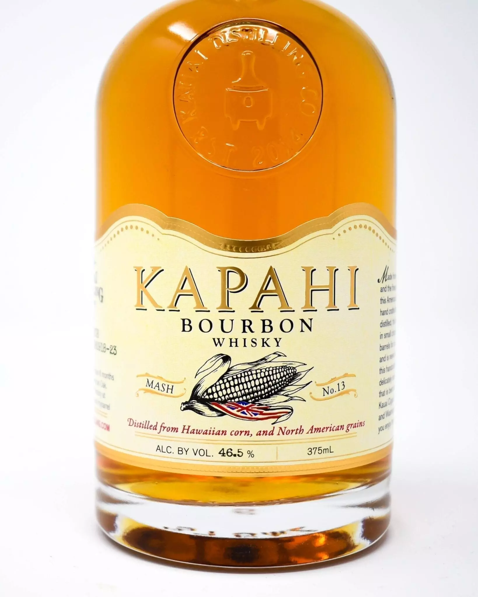 Kapahi Bourbon 375ml made with Kauai corn