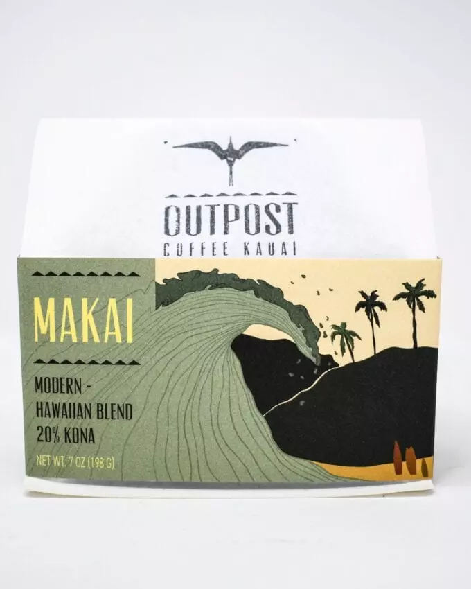 Outpost Cofee Kauai, Makai Modern Hawaiian Blend 20% Kona