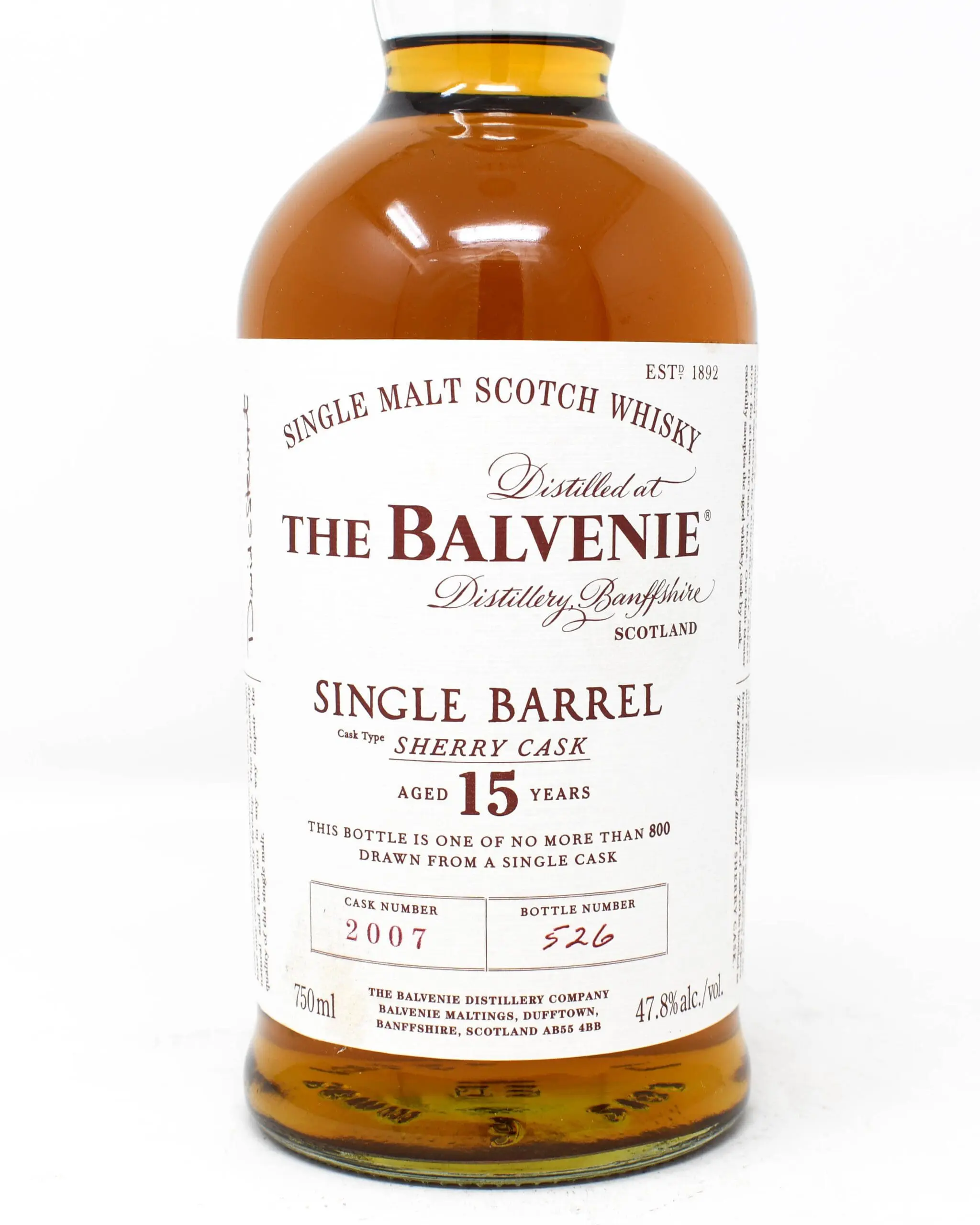 The Balvenie, Single Barrel Sherry Cask, Aged 15 Years