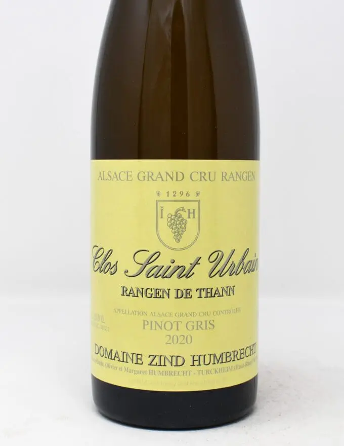 Zind-Humbrecht, Pinot Gris, Rangen de Thann, Clos Saint Urbain, Alsace Grand Cru 2020