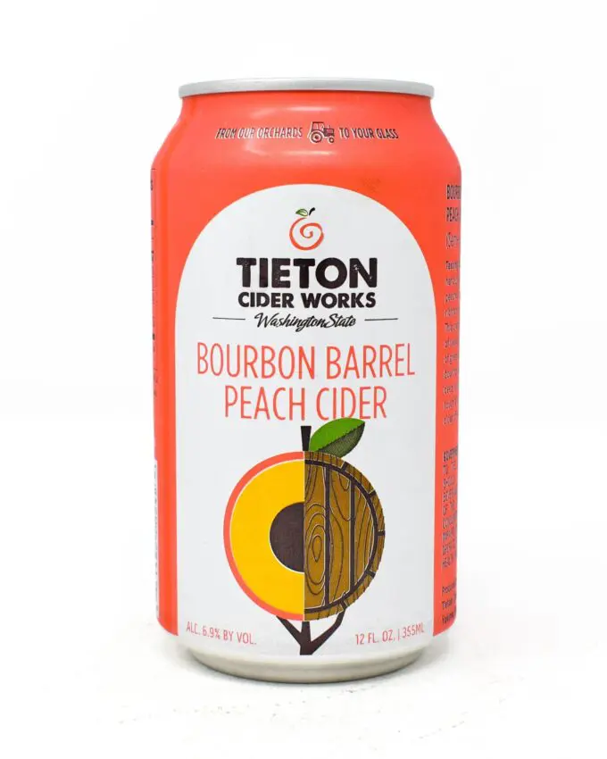Tieton Cider Works, Bourbon Barrel Peach Cider, 12oz Can