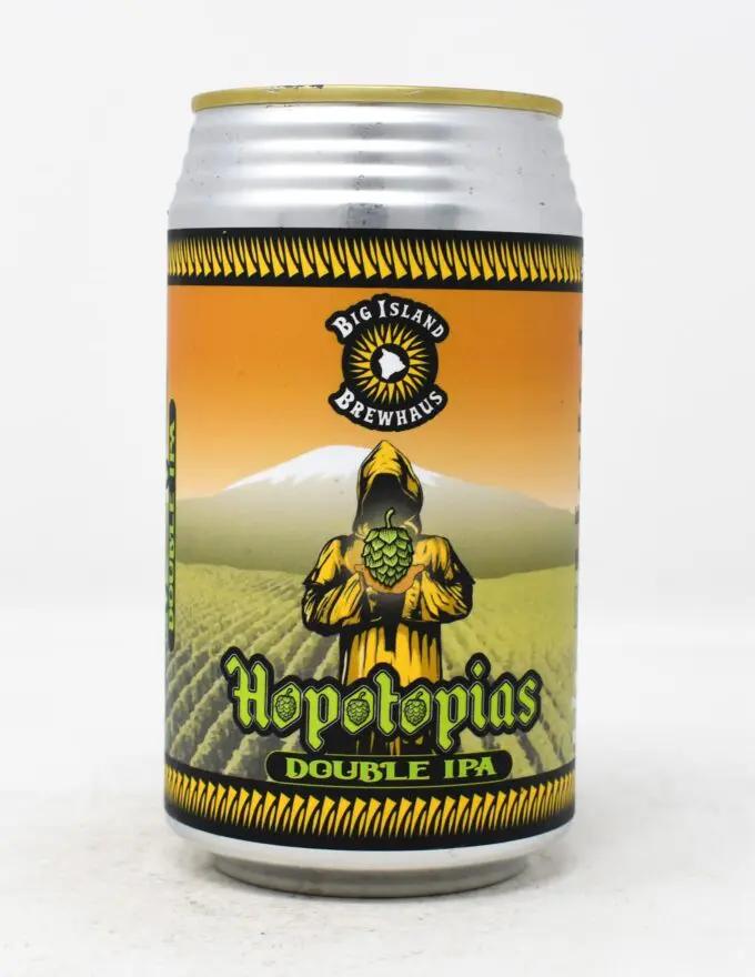 Big Island Brewhaus, Hoptopias Double IPA, 12oz Can