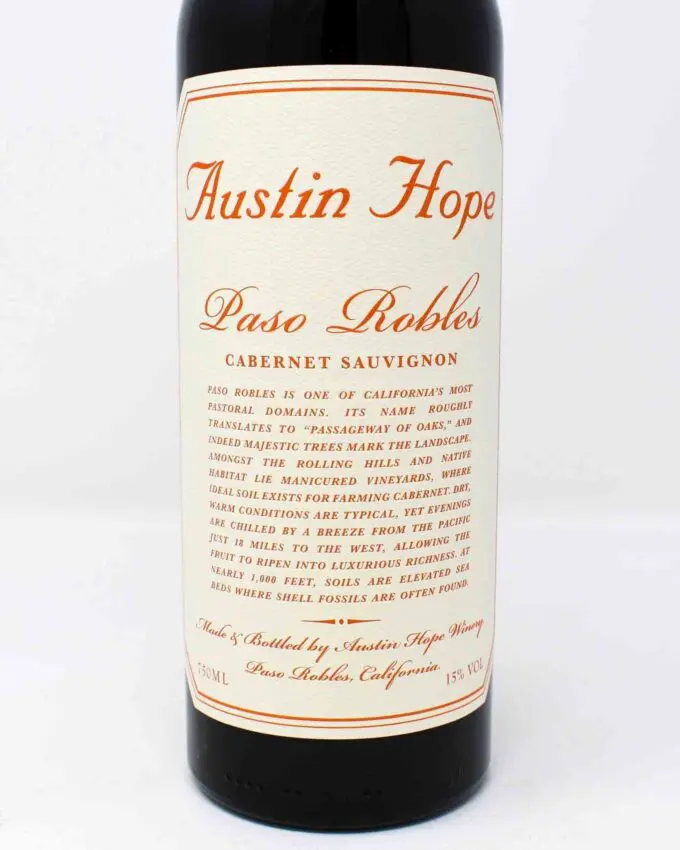 Austin Hope, Cabernet Sauvignon, Paso Robles 2021
