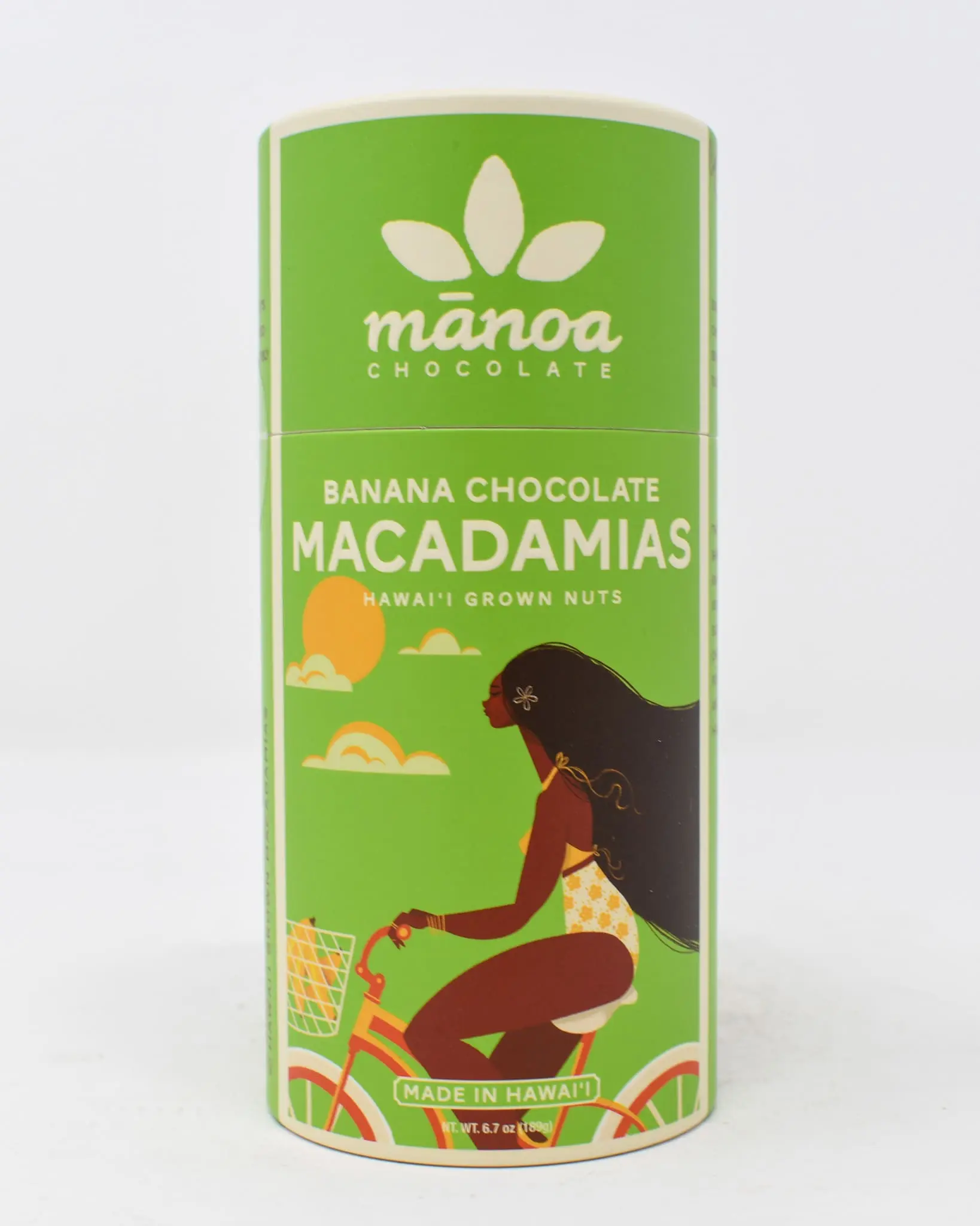 Mānoa Chocolate, Banana Chocolate Macadamias, 6.7oz Tube