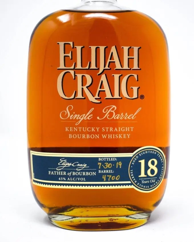 Elijah Craig, 18 Years Old, Single Barrel, Kentucky Straight Bourbon Whiskey, 750ml