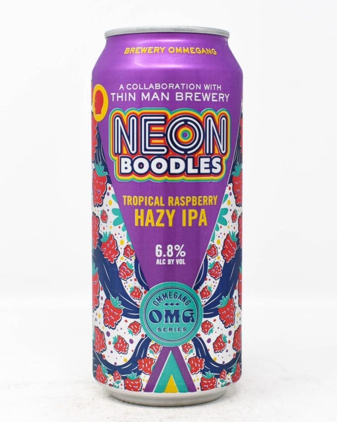 Ommegang Brewery, Neon Boodles, Tropical Raspberry Hazy IPA, 16oz Can