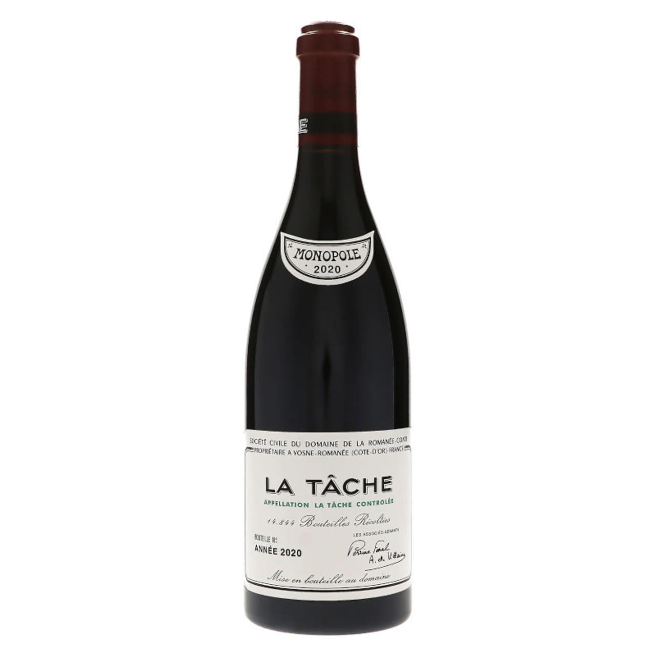 DRC LA TÂCHE 2022 赤ワイン MONOPOLE 空瓶 Domaine de la Romanée-Conti, La Tache, 2022 -
